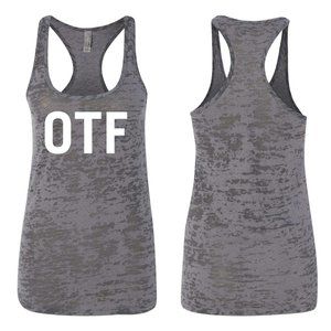OTF Next Level ladies Burnout Racerback tank GRAY